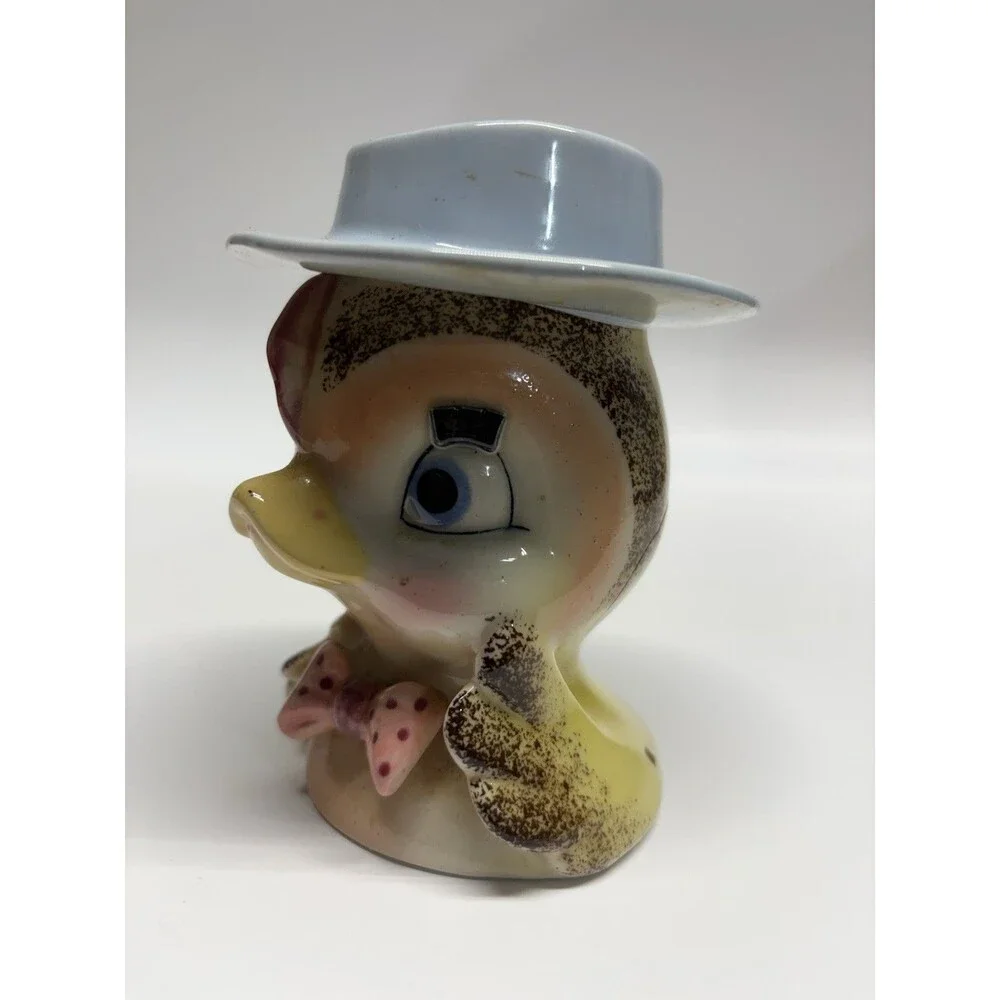 Vintage Acme Ware Duck Planter Vase Ceramic Japan Hat Bow Tie Figure